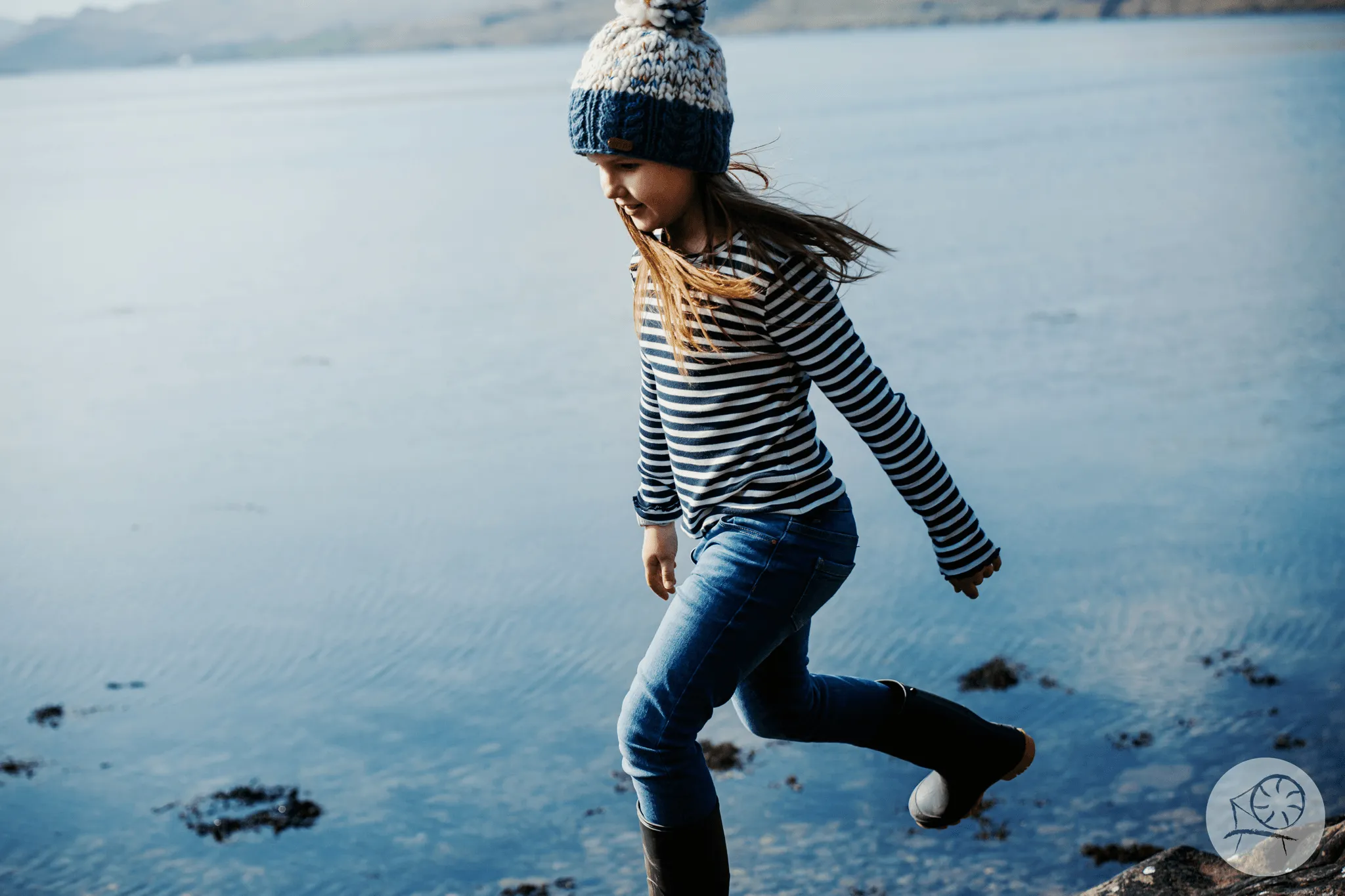 Uneven Wool Bobble Ladies Hat - Blue