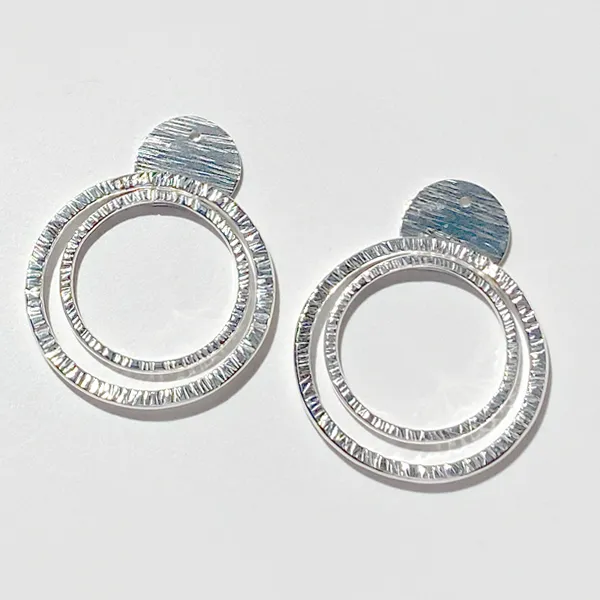 Versatile 4 Carat Gemstone Topaz Studs with Argentium Silver Hoop Earring Jackets