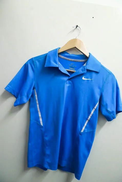 Vintage blue nike training medium polo tees