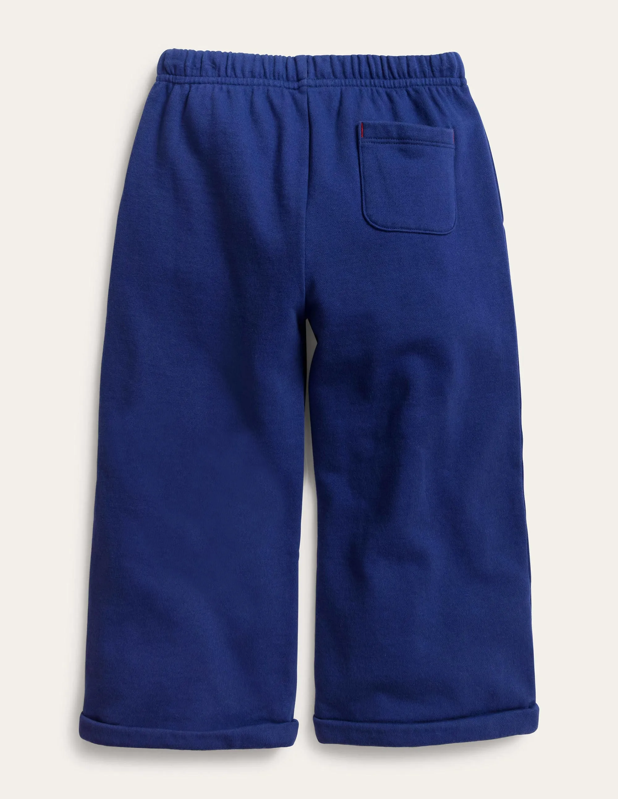 Wide Leg Embroidered Trousers-Starboard Blue