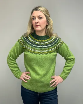 Women's Knitted Fair Isle Jumper (L5218/7) - Foliage