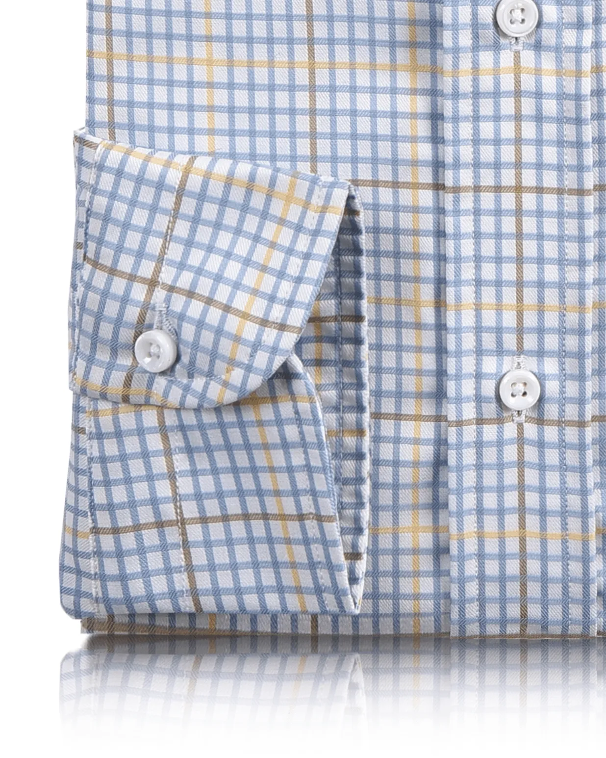 Zegna Yellow Blue Self Checks Shirt